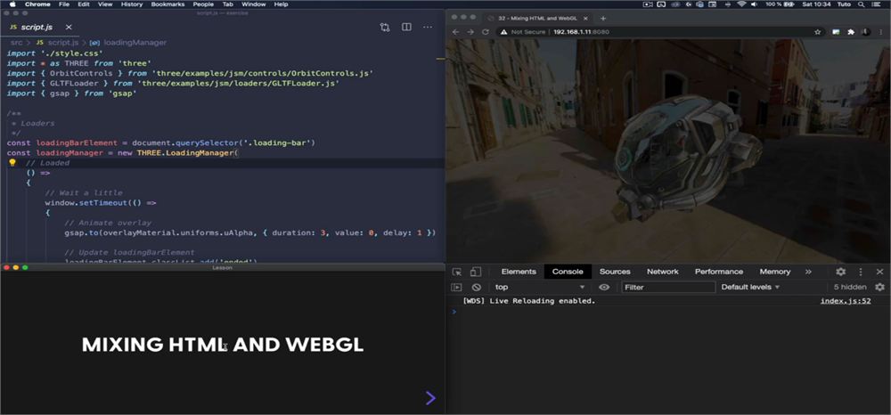 48 — 混合 HTML 与 WebGL 课程海报