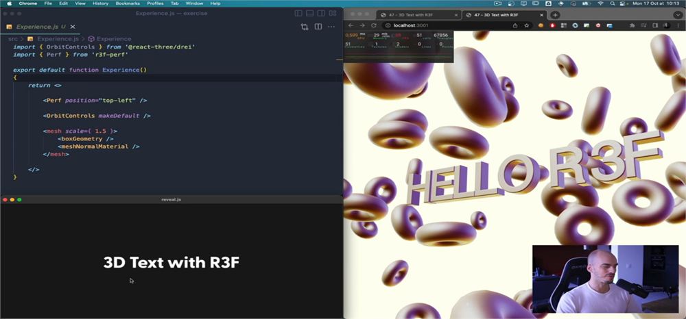60 — 用 R3F 制作 3D 文字 课程海报